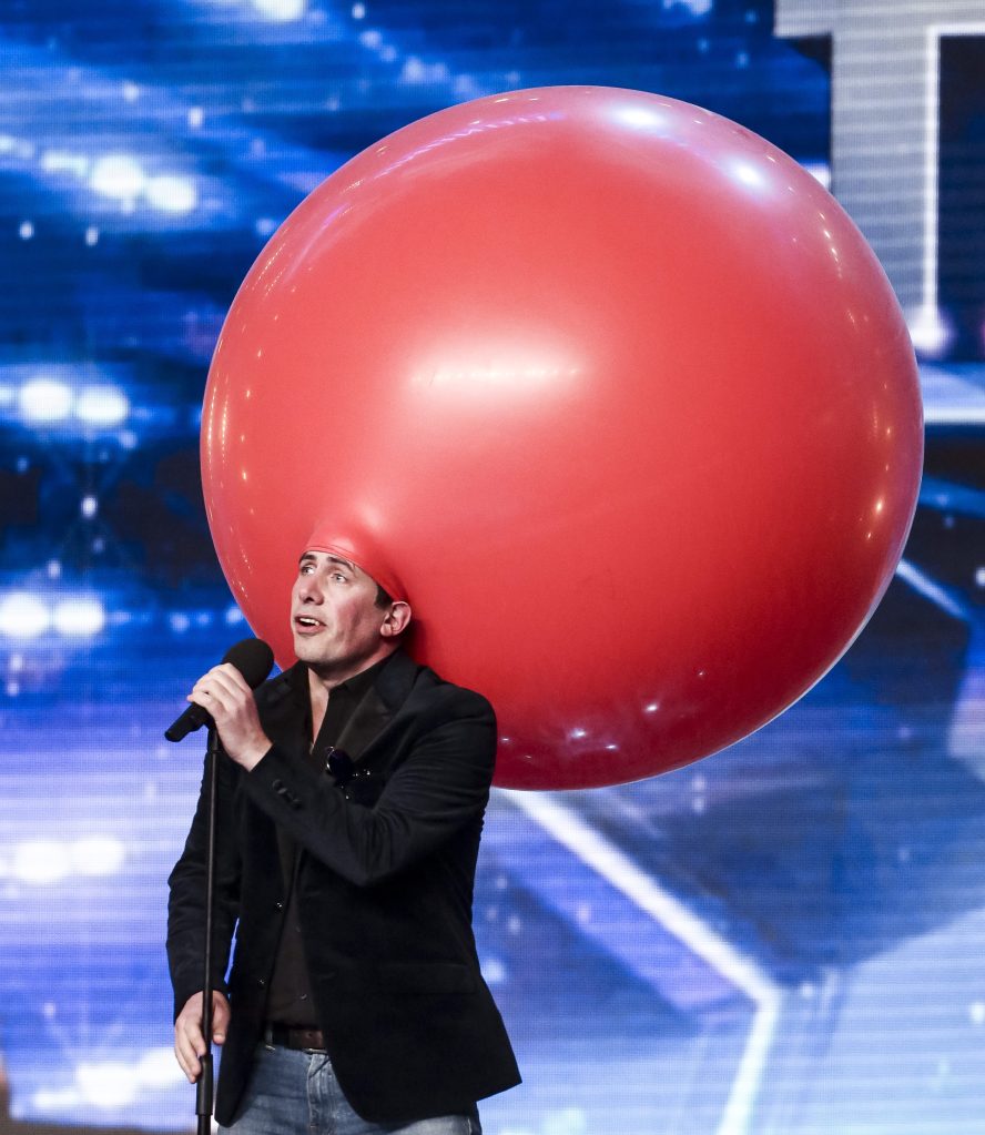  Christian Lee larks about on stage during talent show