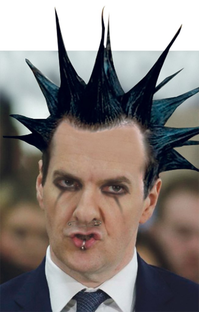  Pretty Vacant: Chancellor George Osborne as he'd look as a member of the Sex Pistols after a Tory backbencher tweeted about specious b*******