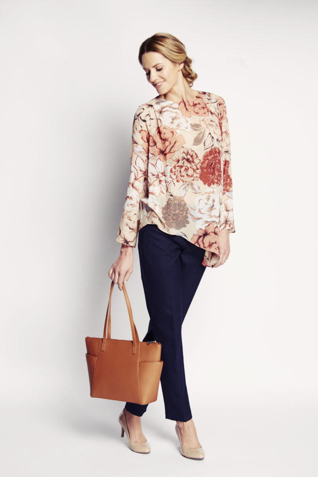  Top, £39.50; Trousers, £49.50; Shoes, £19.50; Bag, £35, all M&S