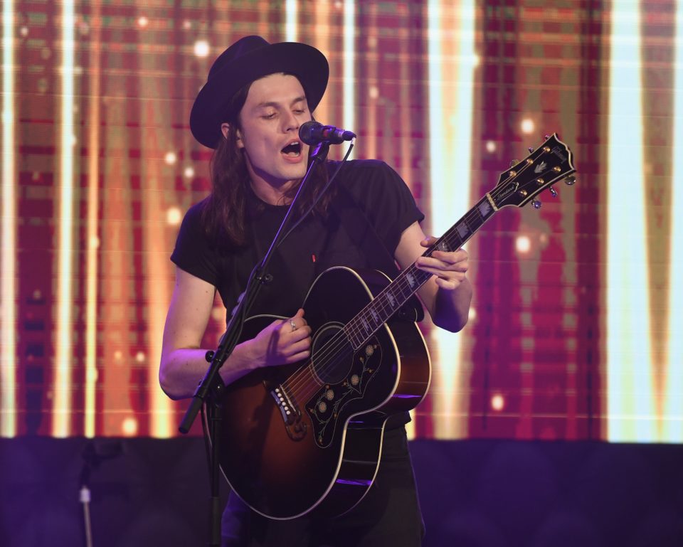  Singer ... James Bay performs with Wayne Rooney during the England Footballers Foundation charity event