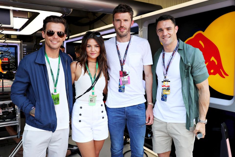 England and United midfielder Michael Carrick with Tomlinson and his girlfriend Danielle Campbell 