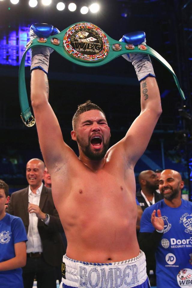  Tony Bellew celebrates becoming WBC world cruiserweight champion