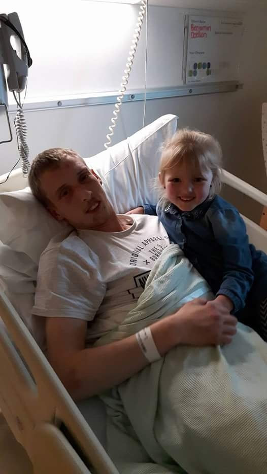  Young dad Ben is now recovering after the terrifying ordeal