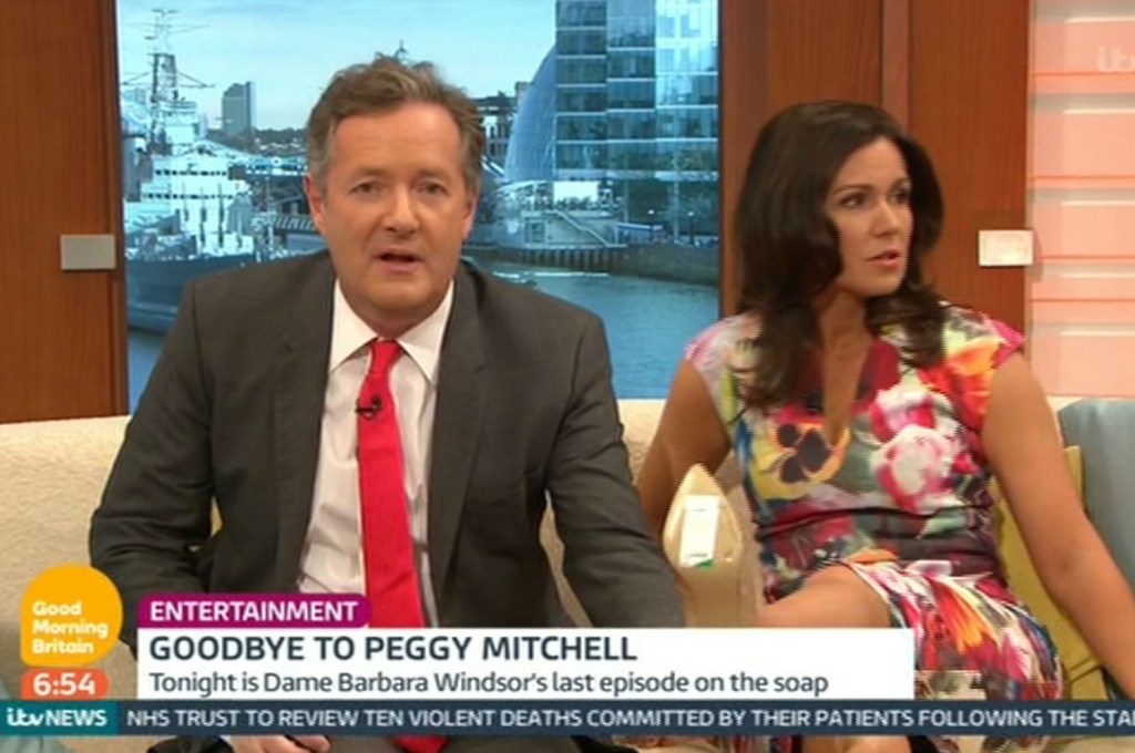  Piers Morgan drew attention to Susanna Reid's faux pas on Tueday's Good Morning Britain