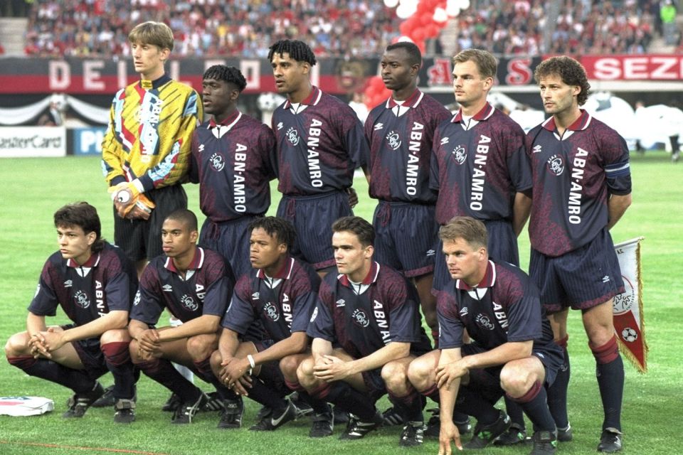  The young Ajax team, whose average age was just 23, prepare to face AC Milan