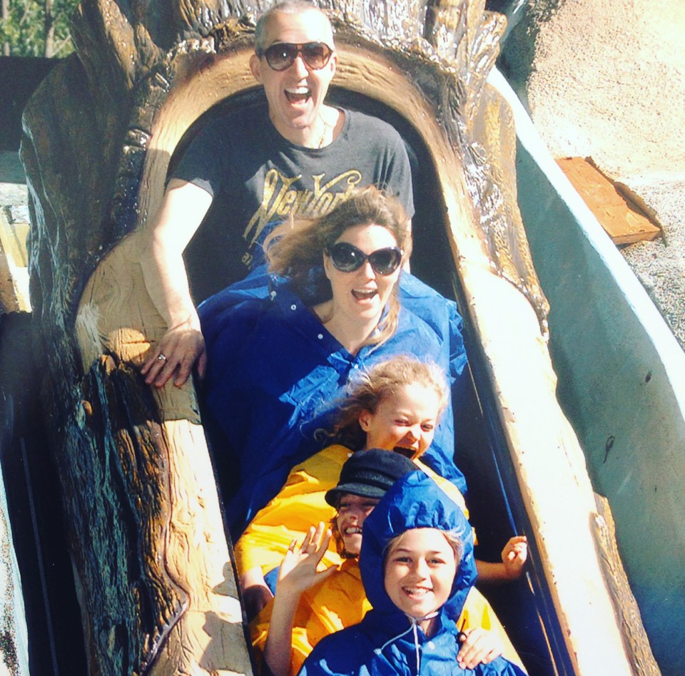  Creative Director Mark Hayman and his family enjoyed a good soaking on the log flume