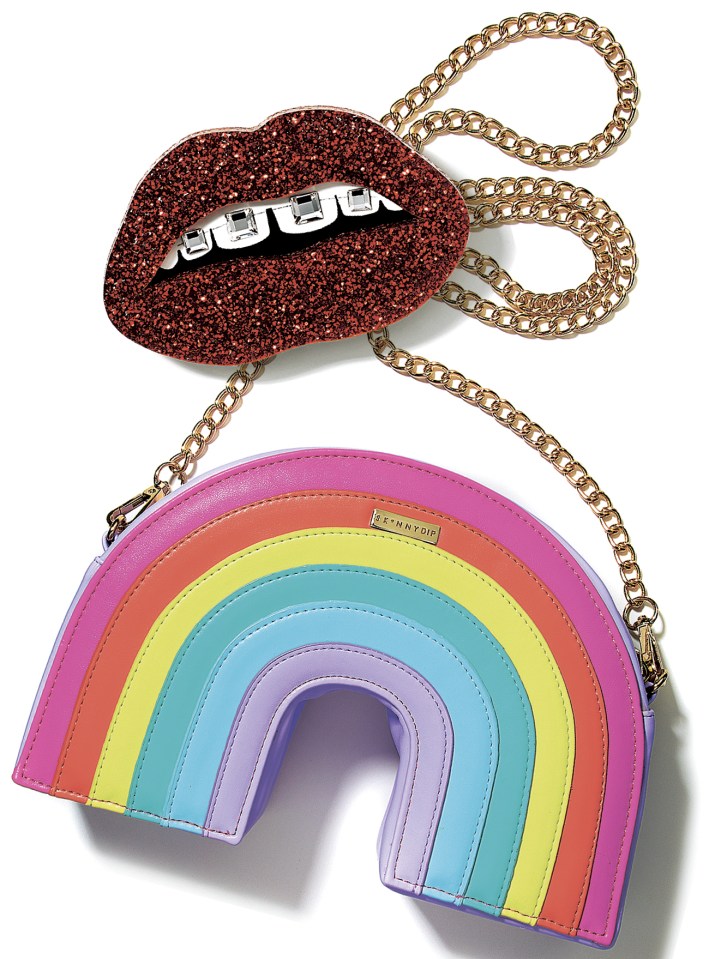  Brooch, £30, Tatty Devine; Bag, £28, Skinnydip