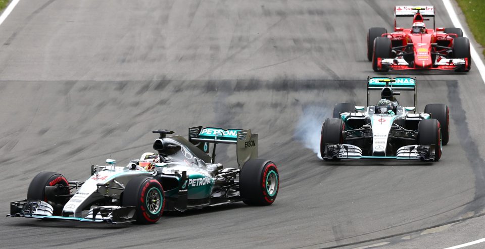 Lewis Hamilton, Nico Rosberg and Kimi Raikkonen at the GP in Montreal last year