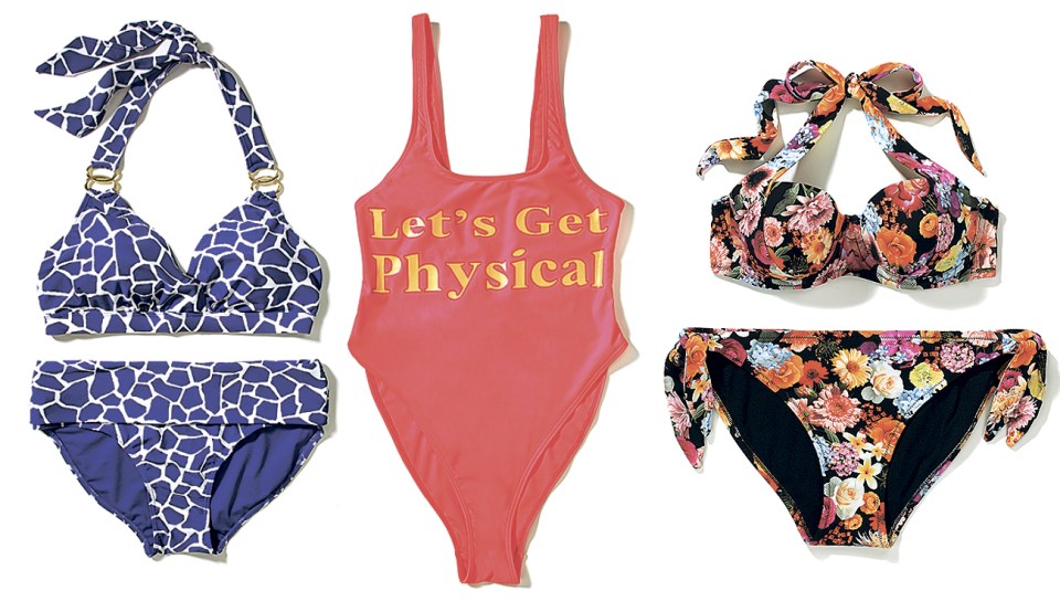  Left: Top, £16, bottoms, £14, both M&Co; Middle: Swimsuit, £25, Ann Summers; Right: Top, £28, bottoms, £15, Boux Avenue