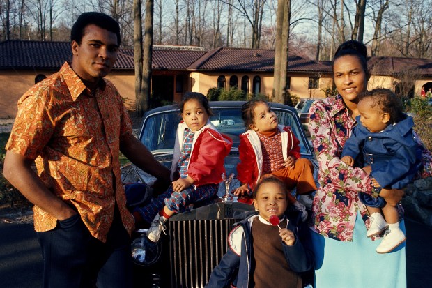 Muhammad Ali with second wife Belinda and their four children in 1973