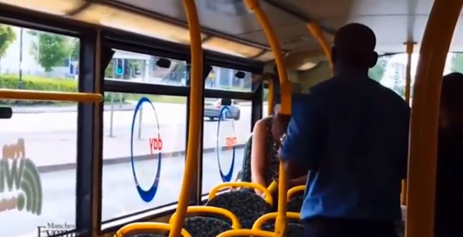  Bus driver approaches the woman and asks her to leave but she appears unable to understand his request