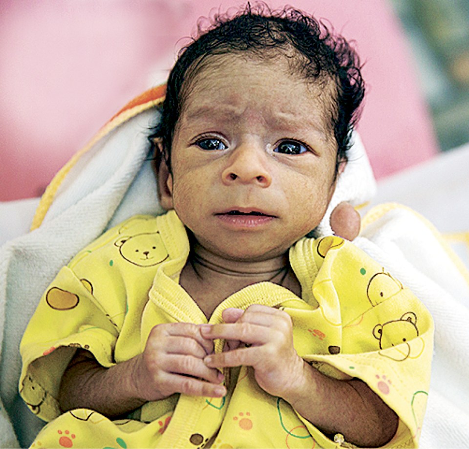  Despite her age, the pregnancy went smoothly and Arman Singh was born by planned Caesarean on April 19, weighing 4lb 4oz