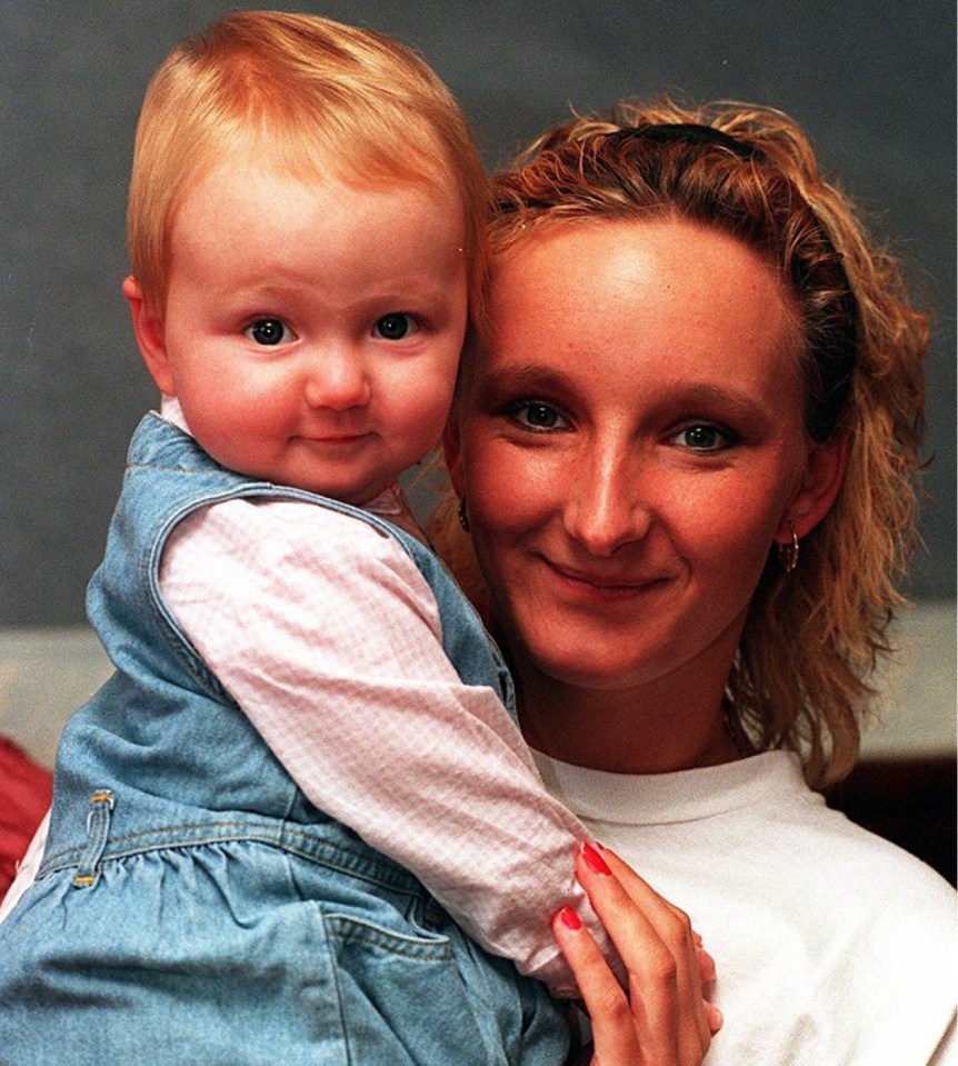  Leigh-Anna, now 22, as a baby with her mum Kerry, who spiralled into depression after Ben's disappearance