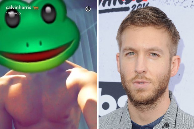 Calvin Harris flashes on Snapchat