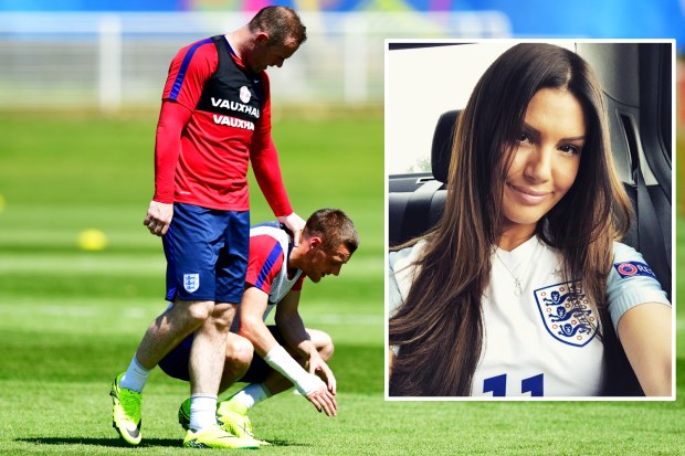 Wayne Rooney, Jamie Vardy and Becky Vardy