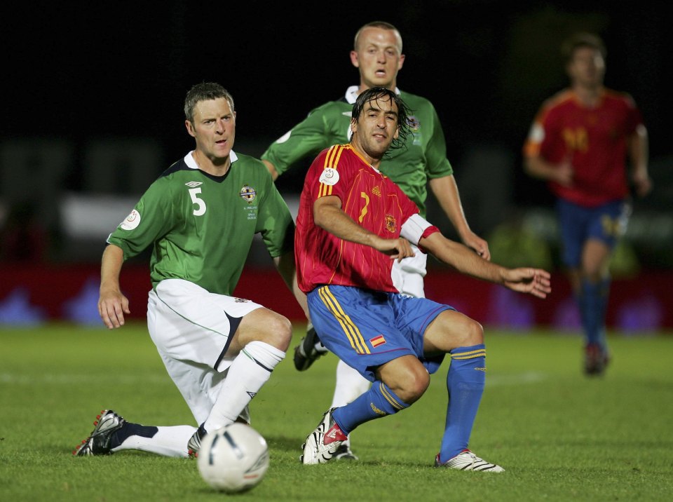  Raul and Spain lost 3-2 in a dramatic match against Northern Ireland in Belfast