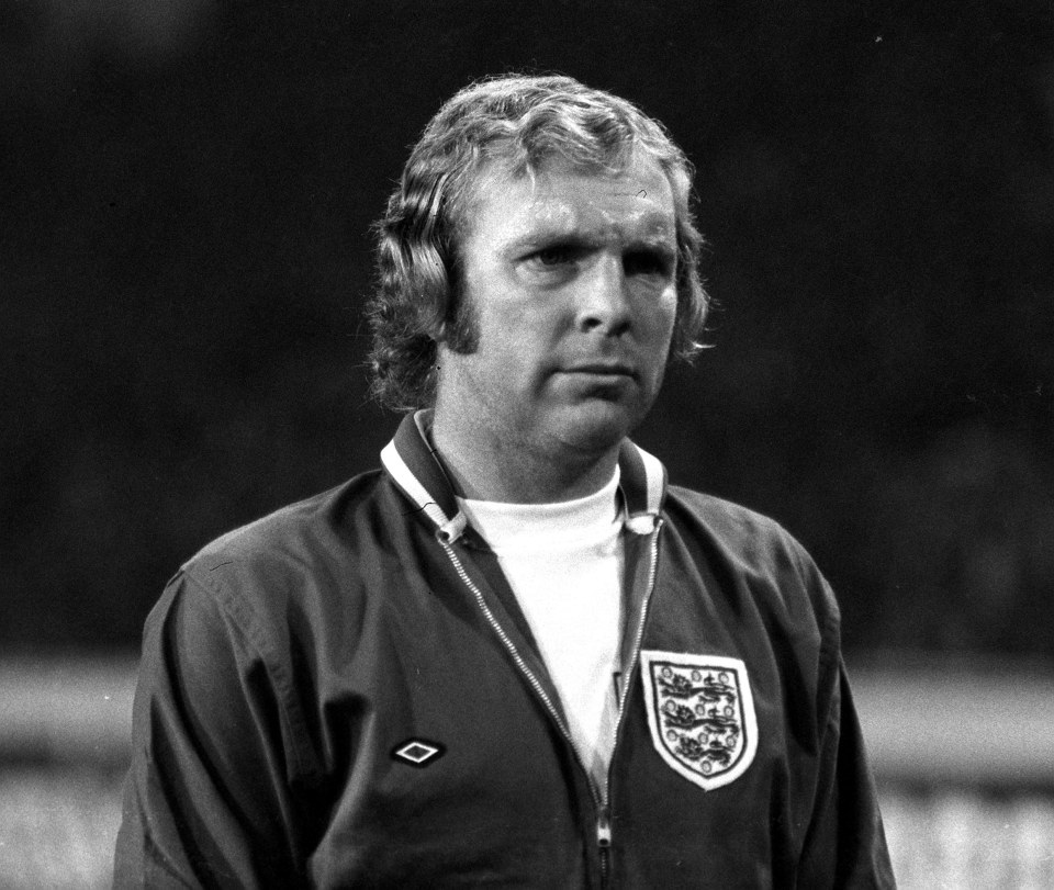  Bobby Moore lines up for his last-ever England international, against Italy in 1973