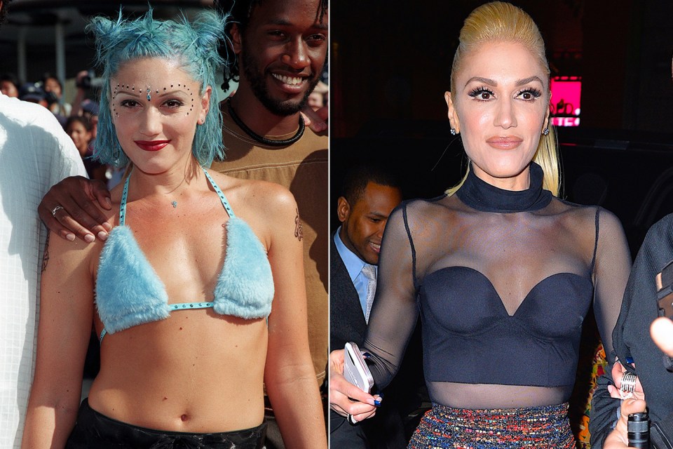  Gwen Stefani is rumoured to have gone under the knife, pictured left before and right after