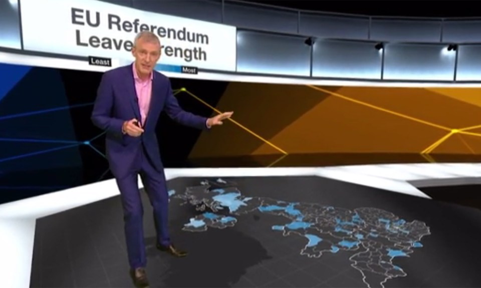  BBC presenter Jeremy Vine usually entertains the public with his graphics - but they proved to be too complicated on referendum night