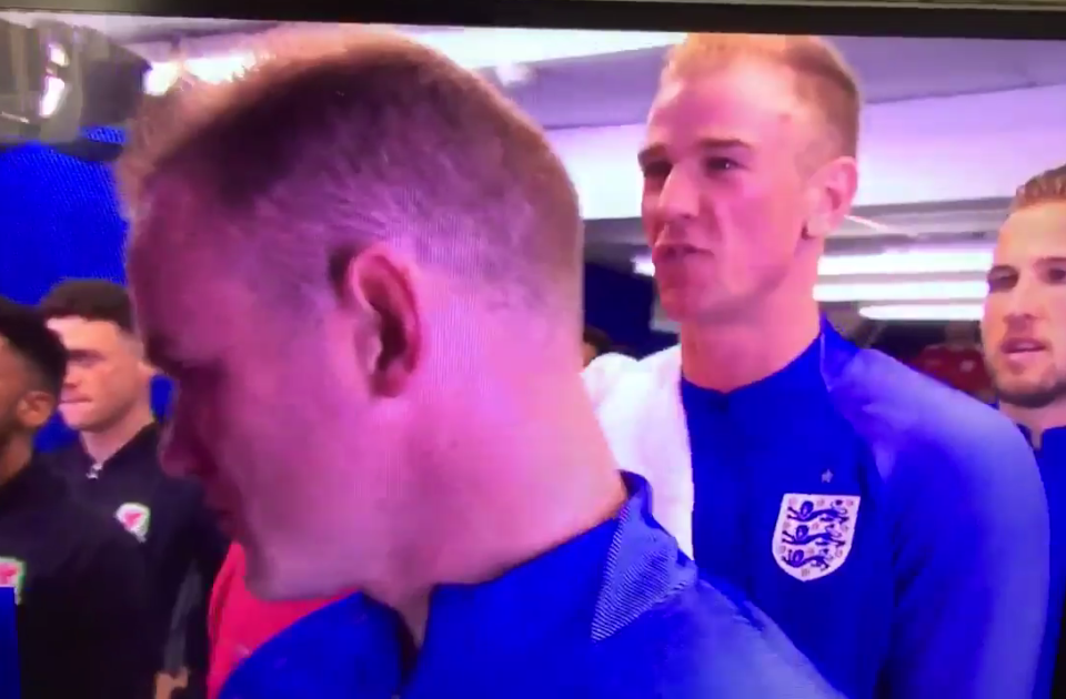 Joe Hart was caught on camera swearing before England's clash with Wales