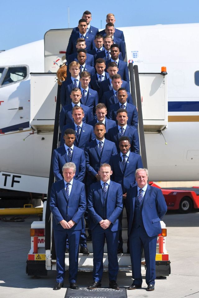  Just Harry Kane, Jamie Vardy and Kyle Walker managed to smile as they posed