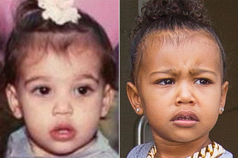  From the hair line to the big brown eyes and natural pout, it seems North is taking after her mum in more ways than dress sense