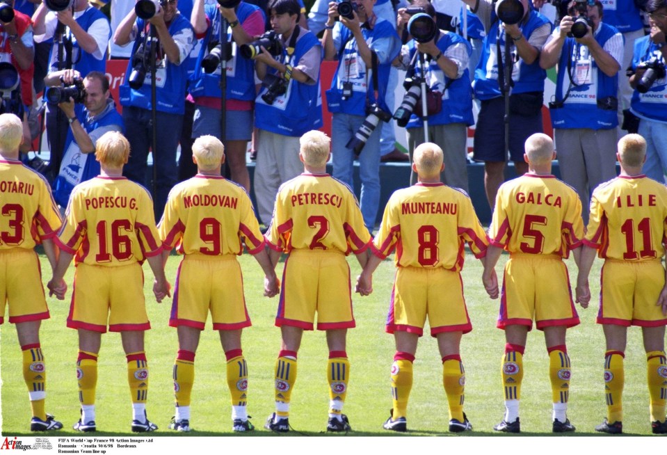  The Romanian players dyed their hair after beating England in the group stages of the tournament