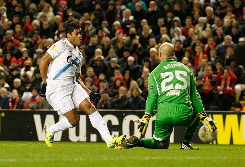  Hulk scored home and away against Liverpool in 2013 Europa League