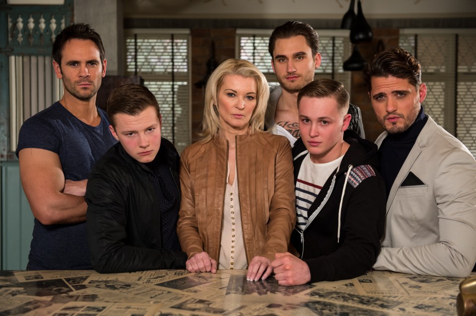  Oh Sandy... Gillian with her Hollyoaks brood