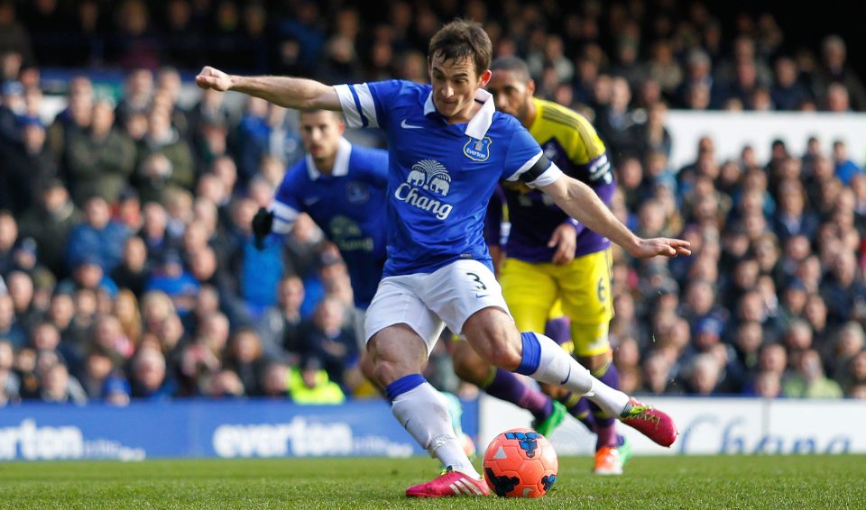  Leighton Baines also scored from the penalty spot during the FA Cup fifth round match between Everton and Swansea City at Goodison Park in February