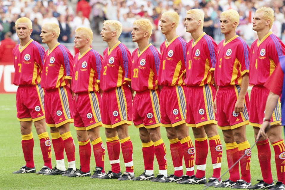  Romania's team bleach their hair blonde at World Cup 1998 in France