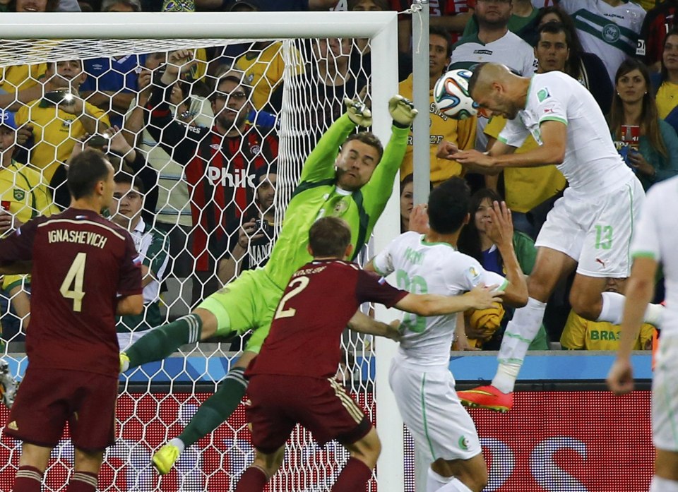  Islam Slimani has scored 23 goals in 43 caps for Algeria and netted at World Cup