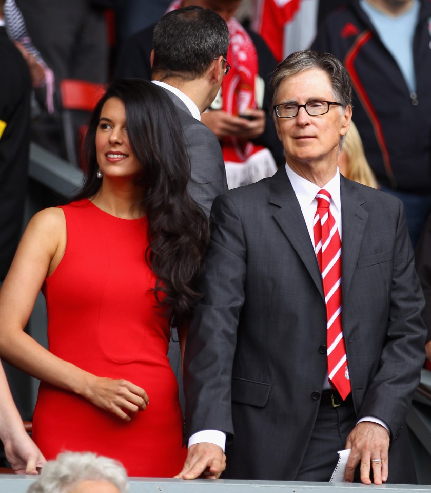 John W Henry and wife Linda watch Liverpool play Sunderland at Anfield