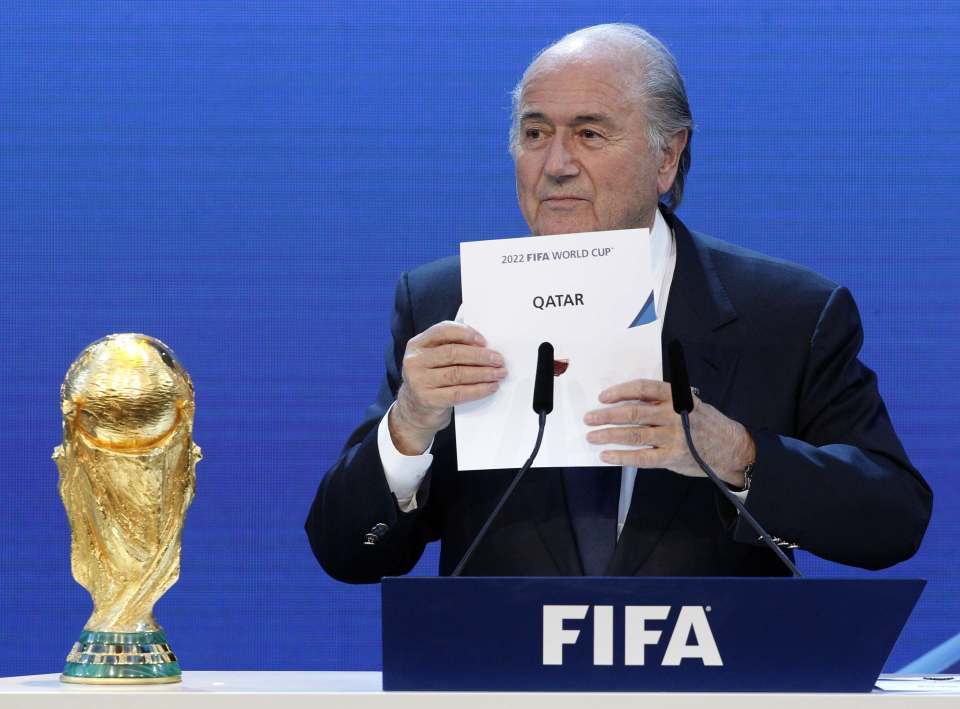 File photo of FIFA President Sepp Blatter announcing Qatar as the host nation for the FIFA World Cup 2022 in Zurich