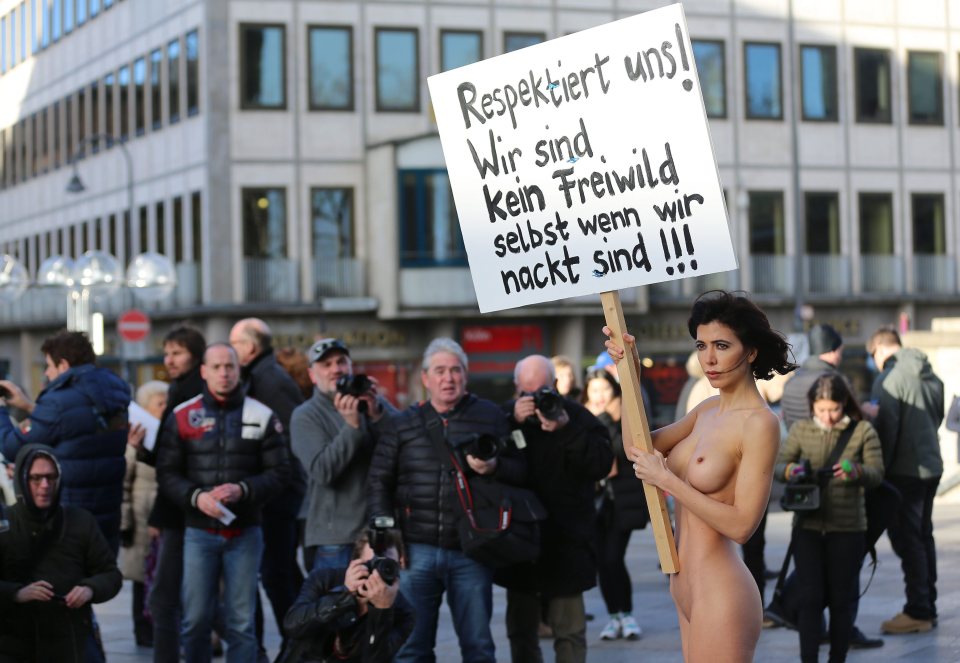  The artist is no stranger to controversy after staging a naked protest in Cologne after the New Year's Eve sex attacks