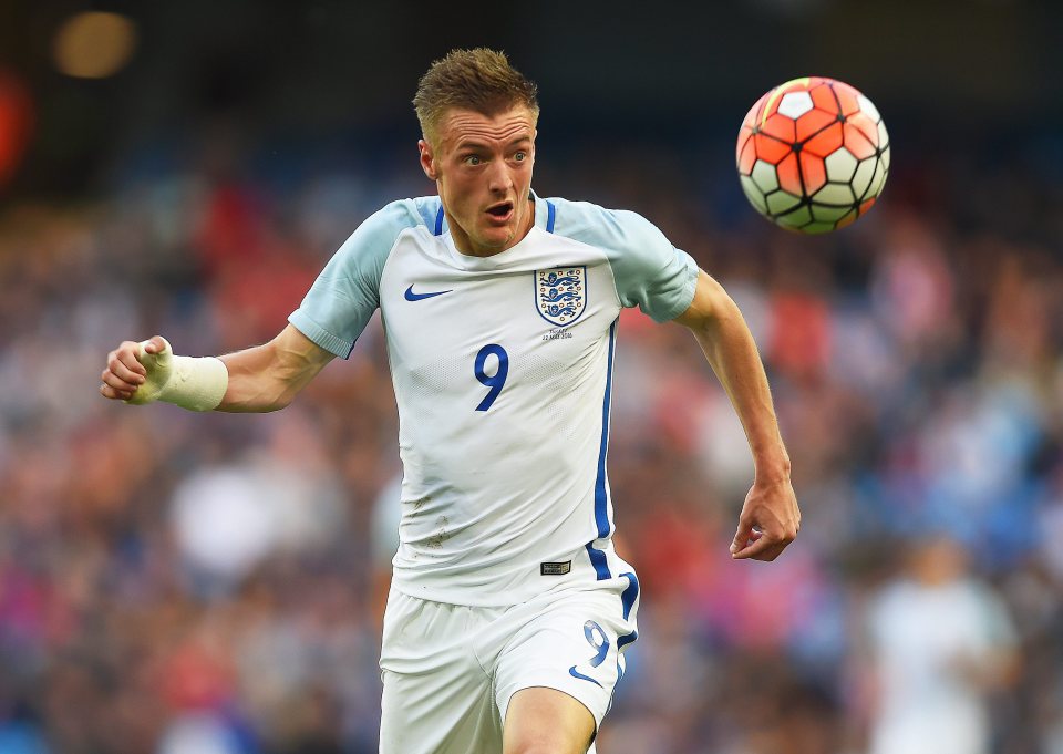  Jamie Vardy in action in the pre-Euro 2016 warm-up match against Turkey