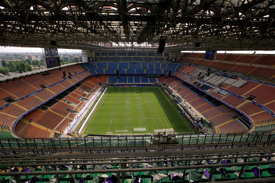  The 81,277-seater San Siro before fans arrived for the 2016 Champions League final