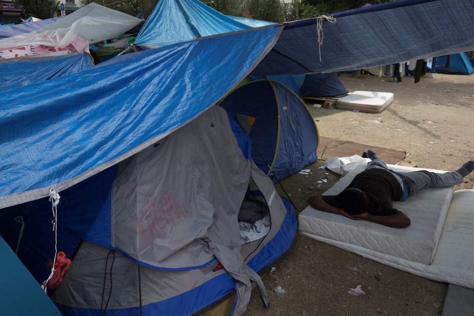  Refugees and migrants had only just arrived in France before being moved on from the rubbish-strewn gardens