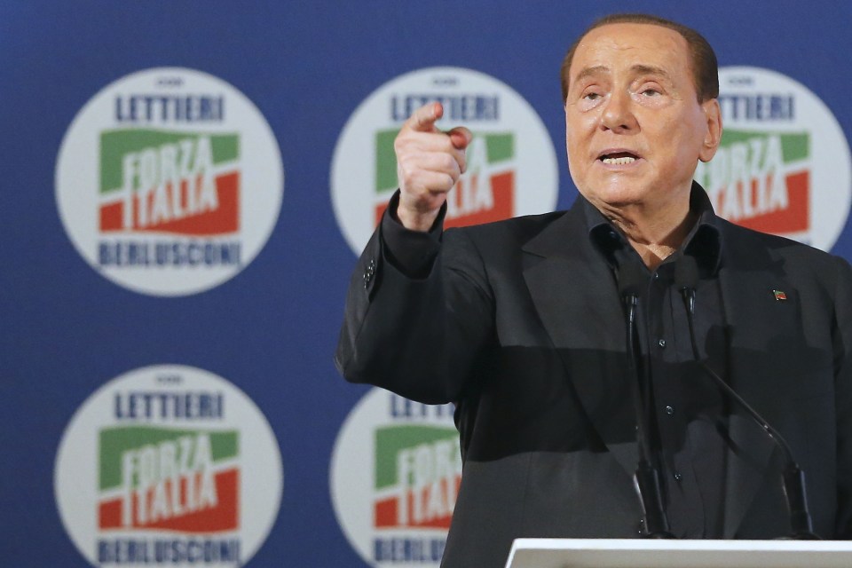  Silvio Berlusconi, pictured at an election rally last month, has been hospitalised with a heart problem