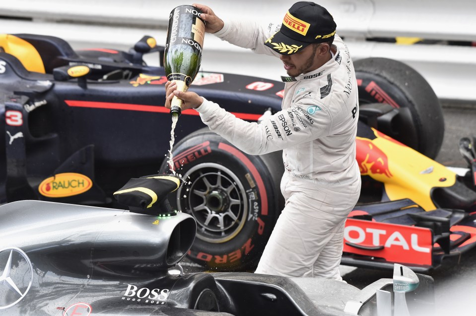 Lewis Hamilton celebrates after ending poor start to season with Monaco win