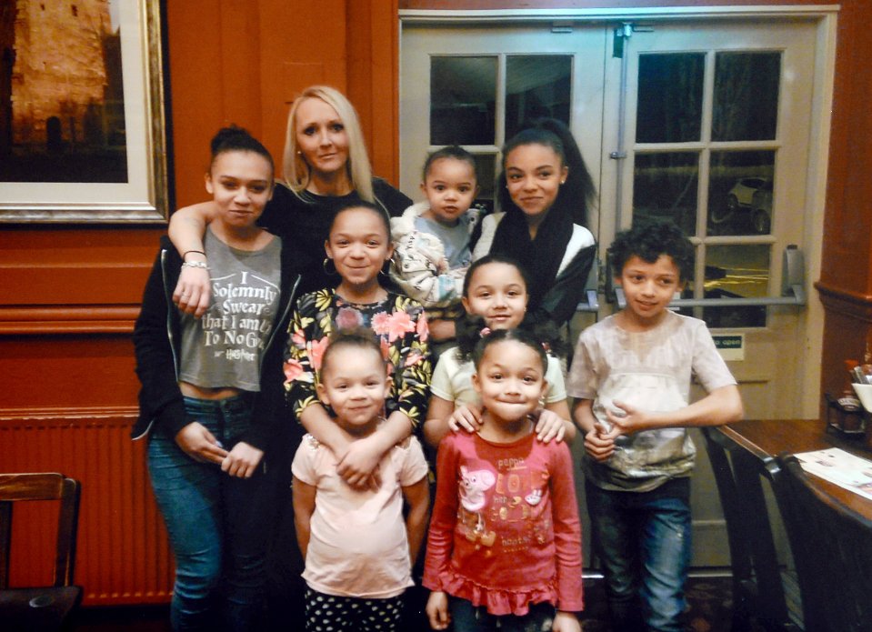  Marie Buchan from Selly Oak, Birmingham, with her eight children