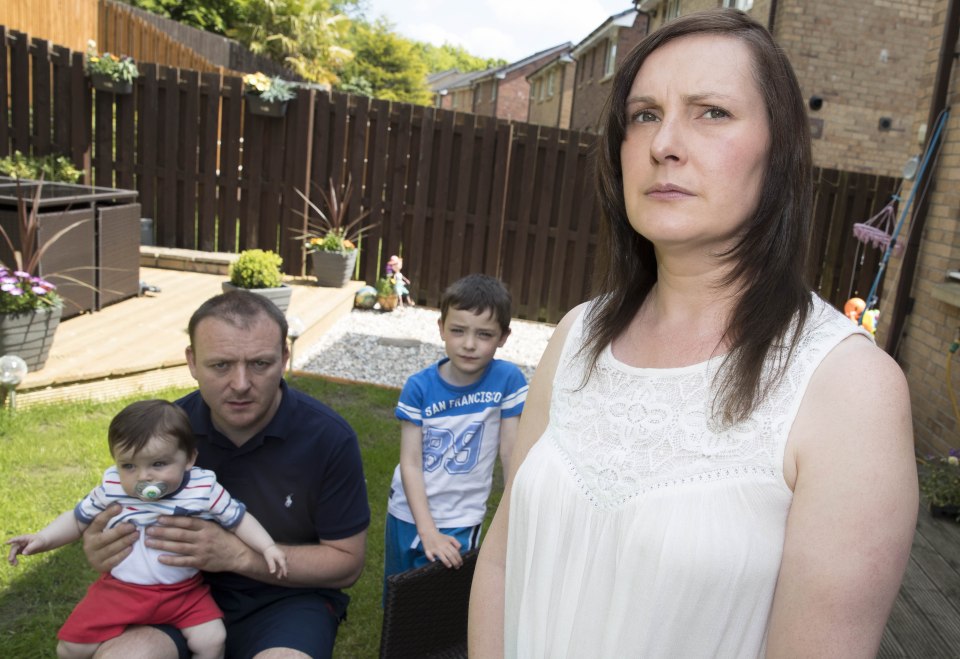 Judith Rankin Erskine, Judith suffered a stroke after taking the contraceptive pill , A MIDWIFE has blamed the contraceptive pill for the stroke she suffered at the age of just 37. Mum-of-two Judith Rankin was left partially paralysed and unable to kiss her kids after the terrifying attack. see story l-r The Rankin family l-r Lyle 8 months Garry Rankin,Reece 6 and Judith