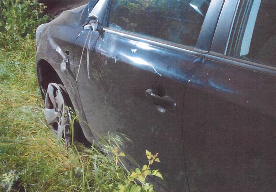  Sutton's car sustained heavy damage when it hit Dr Ruecroft on a country road following her night out at the pub