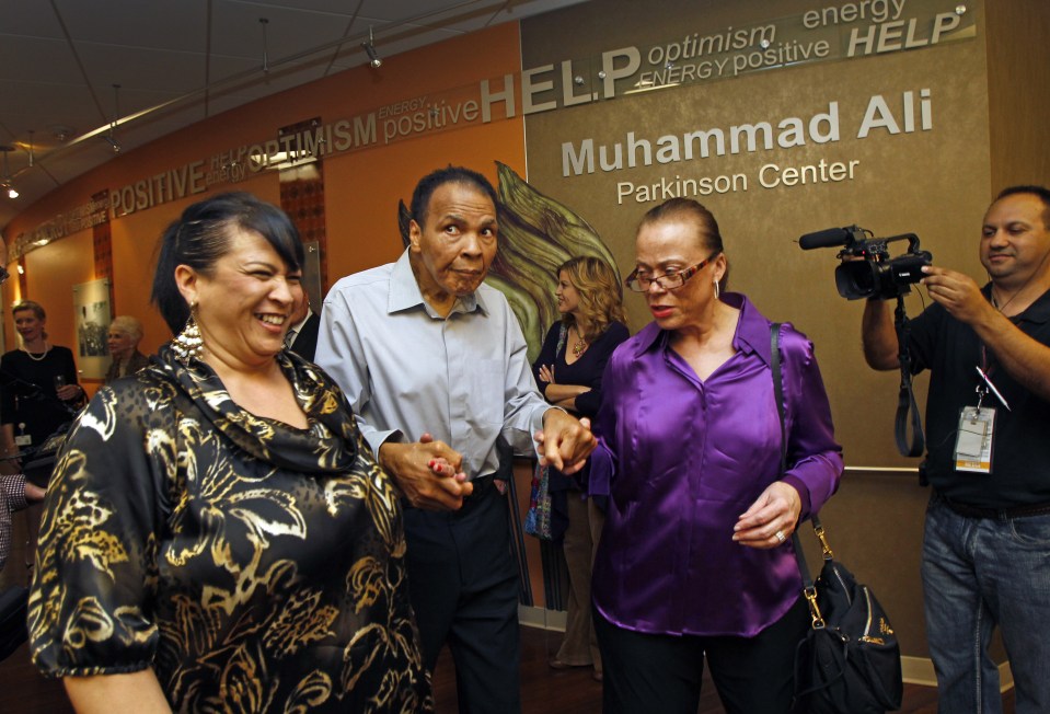  Muhammad Ali with his wife Lonnie Ali, left, and his sister-in-law Marilyn Williams who cared for him in his final years