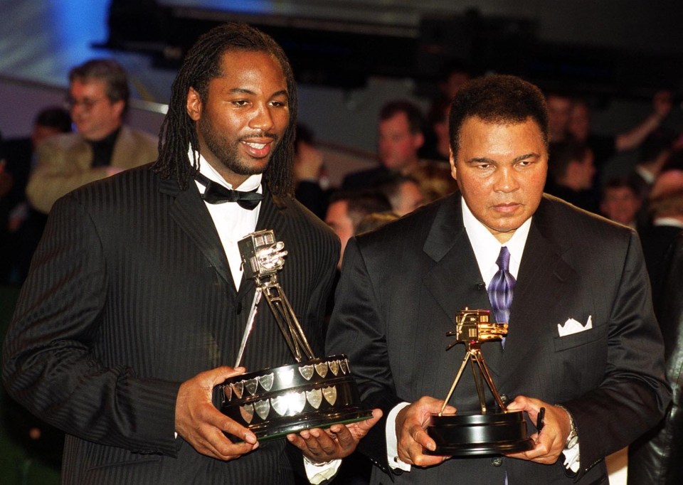  Lennox Lewis alongside Muhammad Ali in 1999 when the fighter won the Sports Personality of the Year award and Ali was named Sports Personality of the Century