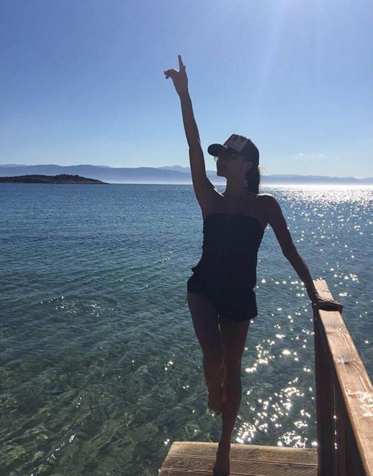  Beckham matriarch shows off enviable figure next to the clear blue sea while on holiday