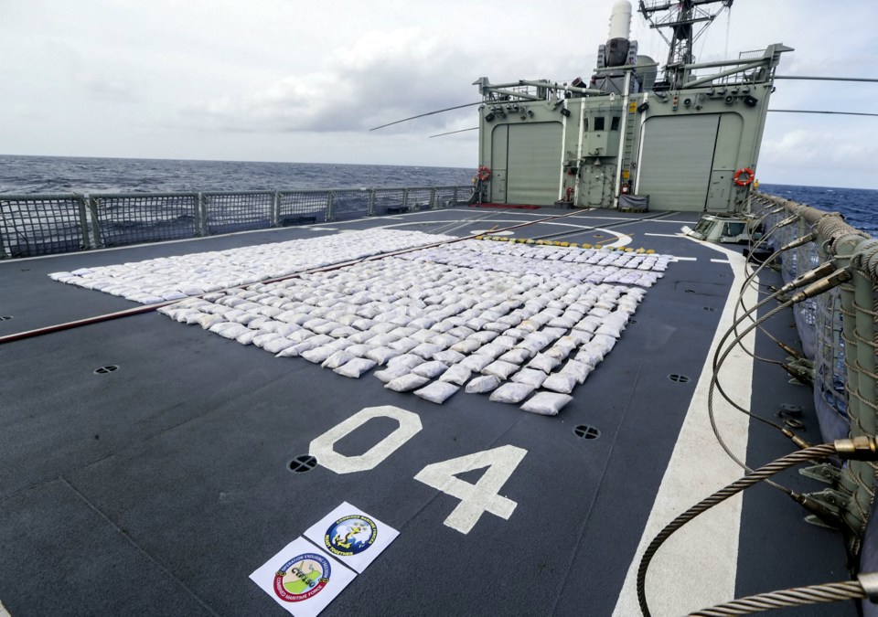  £160m haul . . . the Royal Navy seized more than a ton of heroin in drug busts in the Indian Ocean