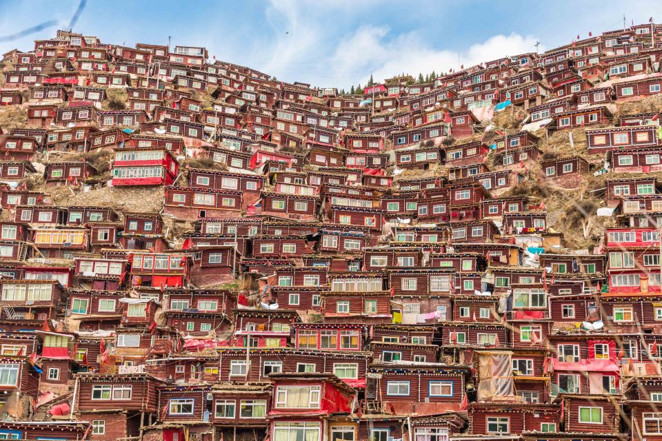  The student haven is among the most densely-populated student digs in the world - and welcomes thousands more Tibetan Buddhists every year