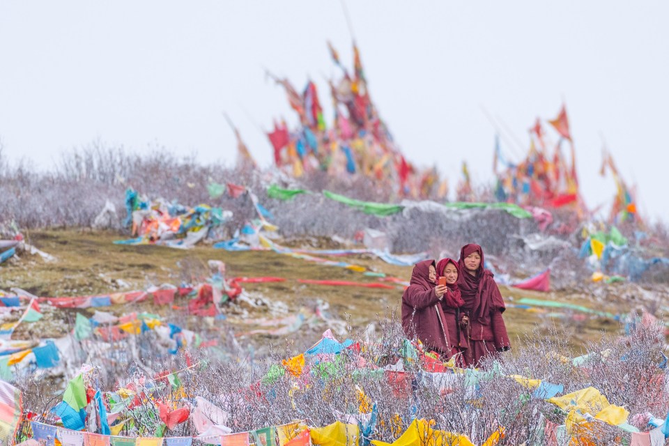  Many thousands of nuns also study and pray at the sacred site in China's southern region