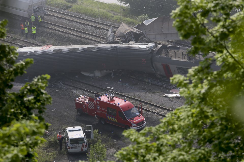  Emergency crews from other areas raced to the train wreck near Liege late on Sunday night